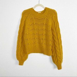 The Bell Sleeve Falling Hard Gold Sweater